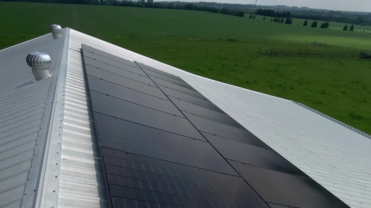 Metal-roof solar panel installation on an acreage, Alberta by Stellar Upgrades
