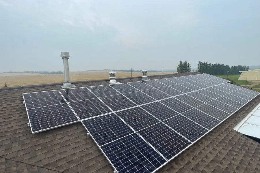Solar panels on rural Alberta property